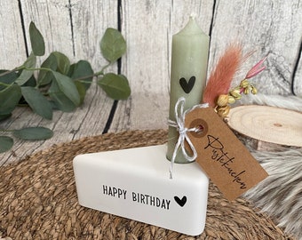 Tortenstück Kerzenständer | Pustekuchen | Geschenk Geburtstag | Geburtstag