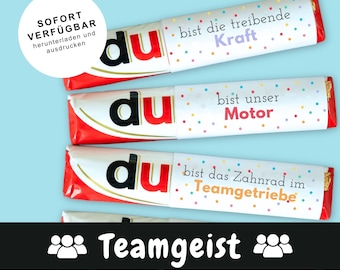 54 banderolas Duplo espíritu de equipo, regalo de compañero de trabajo, regalo personal, motivación de los empleados para imprimir Duplo como sorpresa