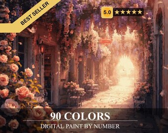 Floral Passage– Paint by Number | Digital Coloring Pages for Adults (Printable + Procreate Ready) Coloring Book