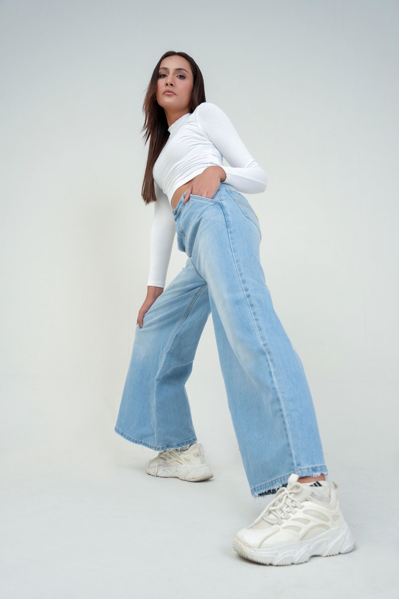 Denimic Jeans Womens Cullottes Light Blue image 5