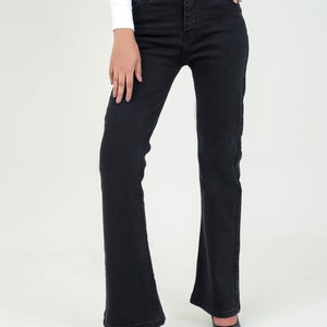 Denimic Jeans Womens Flares Black Jeans image 4