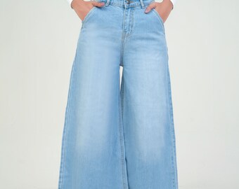 Denimic Jeans Womens Cullottes Light Blue