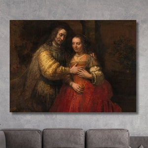 The Jewish Bride Canvas Wall Art Design | Rembrandt Harmenszoon Poster Print Decor for Home & Office I POSTER or CANVAS READY to Hang
