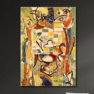 La tazza da tè di Jackson Pollock Poster su tela, Pollock Wall Art Design, Decorazioni espressioniste per casa e ufficio, Poster o tela pronti da appendere