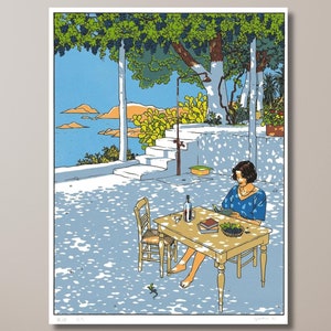 Sommer von Vittorio Giardino Qualität Leinwand Poster, Druck Wandgestaltung, Dekor für Home Office Art Reproduktion, moderne Malerei, fertig zum Aufhängen
