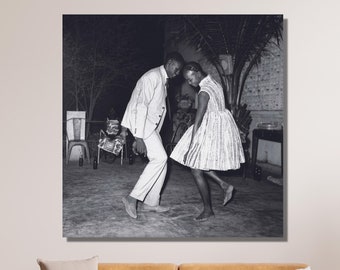 Iconic Christmas Eve Canvas Poster, Malick Sidibe Wall Art Print Design, Photographer Art Decor for Home & Office,CANVAS READY to Hang