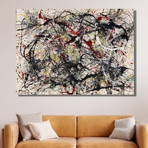 Jackson Pollock Canvas, Number 48 Print Wall Art Design, Poster, Decor For Home & Office Decoration, Canvas Ready To Hang