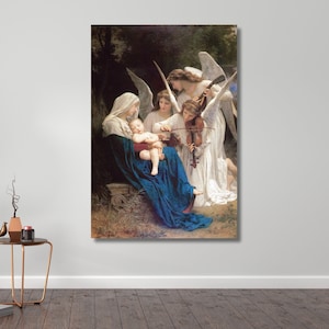 The Virgin of the Angels by William-Adolphe Bouguereau Print, Canvas Wall Desing,Poster For Home,Office Decor,Poster Or Canvas Ready To Hang