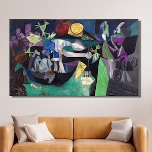Night fishing at Antibes by Pablo Picasso Canvas Wall Art | Poster Print Decor for Home & Office Decoration I POSTER or CANVAS READY to Hang
