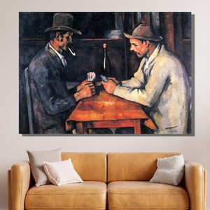 De kaartspelers van Paul Cézanne Canvas Wall Art Design | Posterprint voor thuiskantoordecoratie, POSTER of CANVAS KLAAR om op te hangen