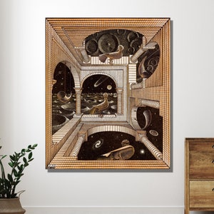 Another World by Maurits Cornelis Escher Canvas Wall Art,Surrealist Poster Design,Print,Decor For Home Office Poster,Canvas Ready To Hang
