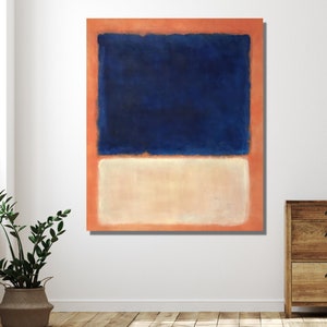 Riproduzione su tela di Mark Rothko, decorazione da parete con stampa blu, rossa e arancione per casa e ufficio. POSTER o TELA PRONTI per essere appesi.