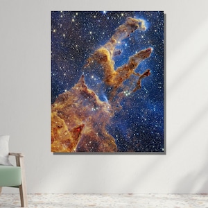 Säulen der Schöpfung vom James Webb-Teleskop Leinwand Kunst | Poster Print Decor für Home Decor I POSTER oder CANVAS BEREIT zum Aufhängen