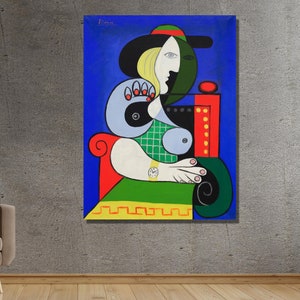 Femme a la Montre by Pablo Picasso Canvas Wall Art,Picasso Cubism Poster,Print Decor for Home Office Decoration,POSTER CANVAS READY to Hang