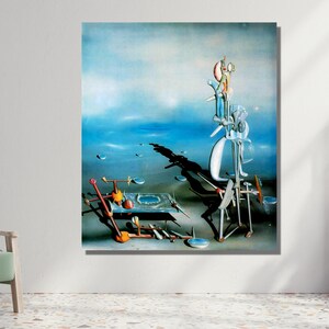 Unbestimmte Teilbarkeit von Yves Tanguy Leinwand Wand Kunst Design | Poster Print für Dekoration zu Hause & im Büro | POSTER oder CANVAS BEREIT zum Aufhängen