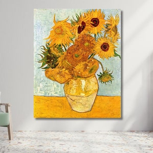 Vincent van Gogh&#39;s Sunflowers Canvas Art Print, Impressionist Wall Desing, Poster For Home,Office Decor, Poster Or Canvas Ready To Hang