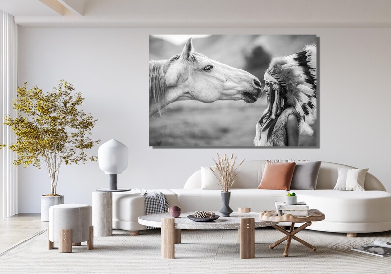 American Indian Print,native Indian Woman Poster Canvas Wall Art Design