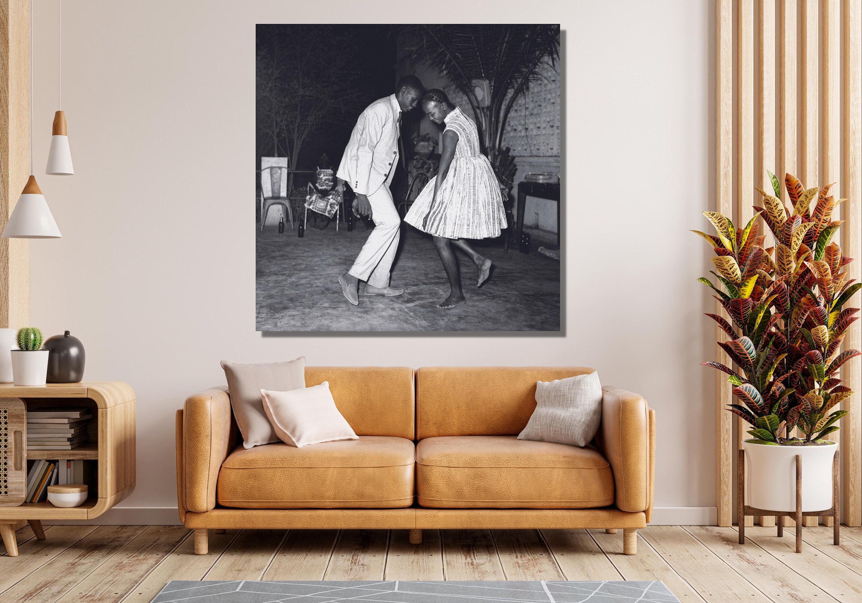 Iconic Christmas Eve Canvas Poster, Malick Sidibe Wall Art Print Design, Photographer Art Decor for Home & Office,CANVAS READY to Hang
