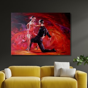 Tango Lovers Gift Canvas Wall Art Design, Tango Dancers Art, Music Poster Print Decor for Home & Office, POSTER or CANVAS READY to Hang