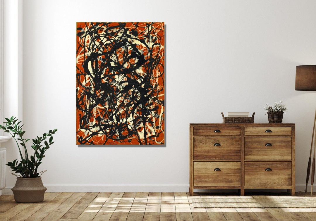 Jackson Pollock Print, Free Form Canvas, Jackson Pollock Wall Art
