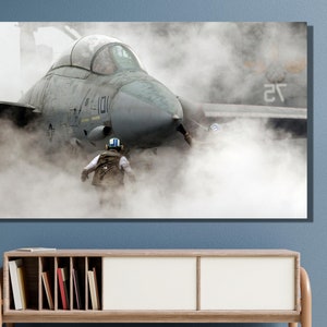 F 14 Tomcat Fighter Jet Canvas Wall Art Design | Plakat Wydruk Dekoracja do Domu i Biura I PLAKAT lub PŁÓTNO GOTOWE do powieszenia