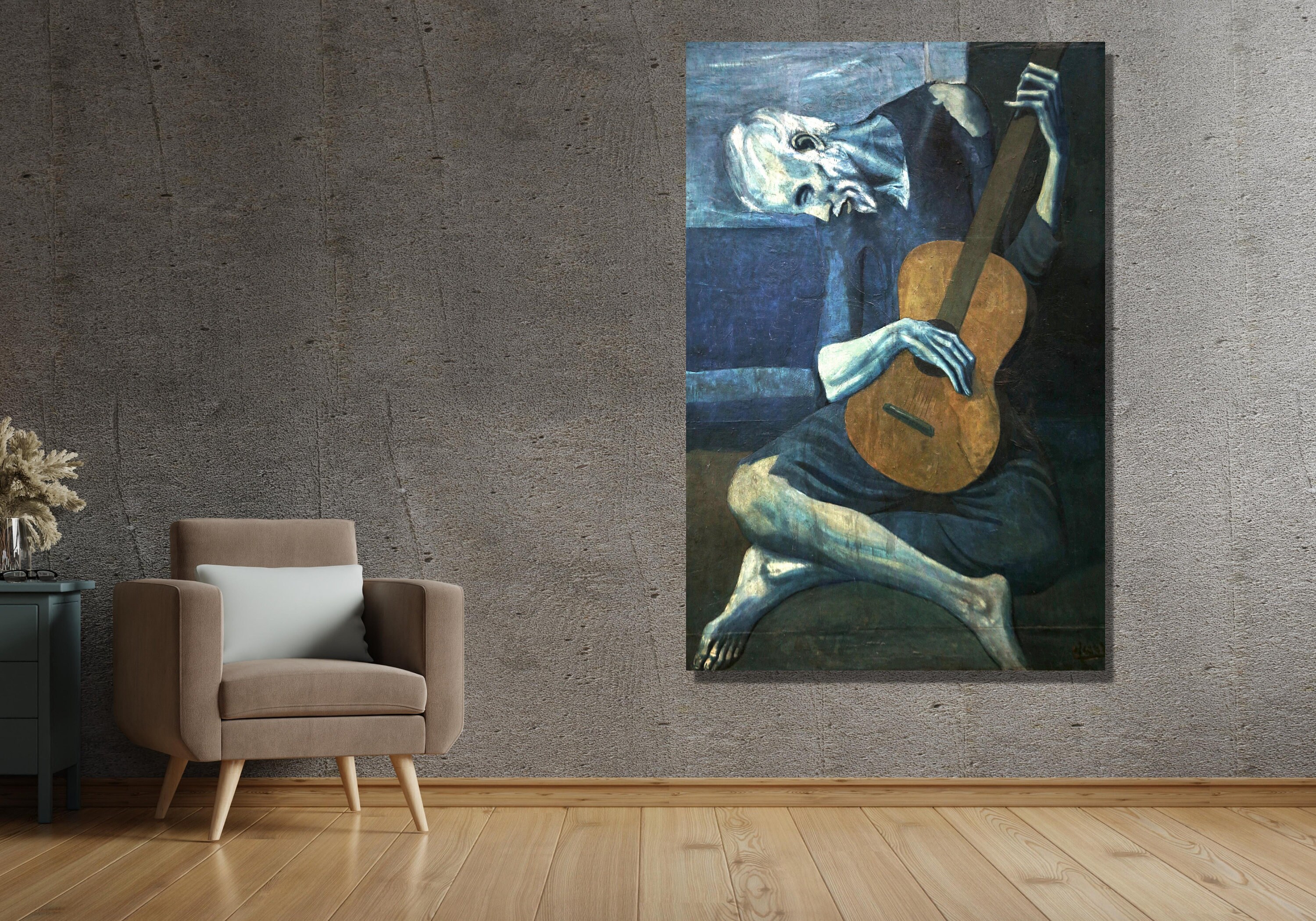 The Old Guitarist by Pablo Picasso Canvas Wall Art,picasso Cubism ...