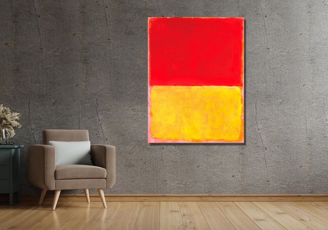 Mark Rothko Untitled Poster, Red and Yellow Canvas, Wall Art Design