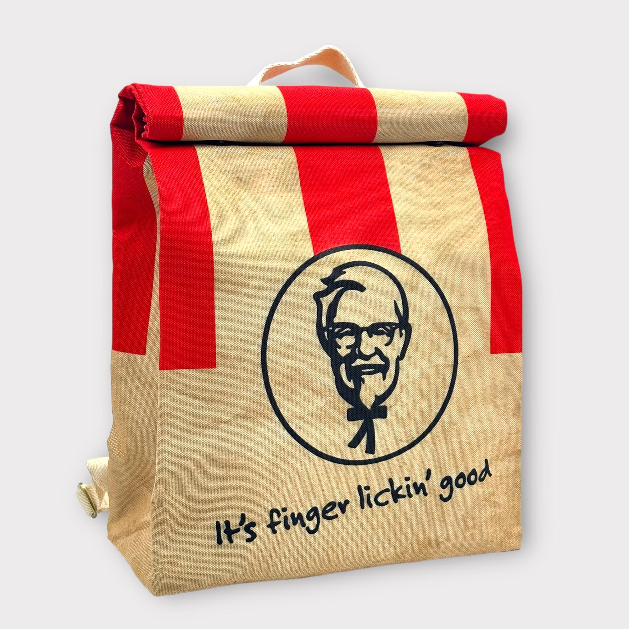 Quirky KFC FASTFOOD CHICKEN Backpack and Sling Crossbody Bag for