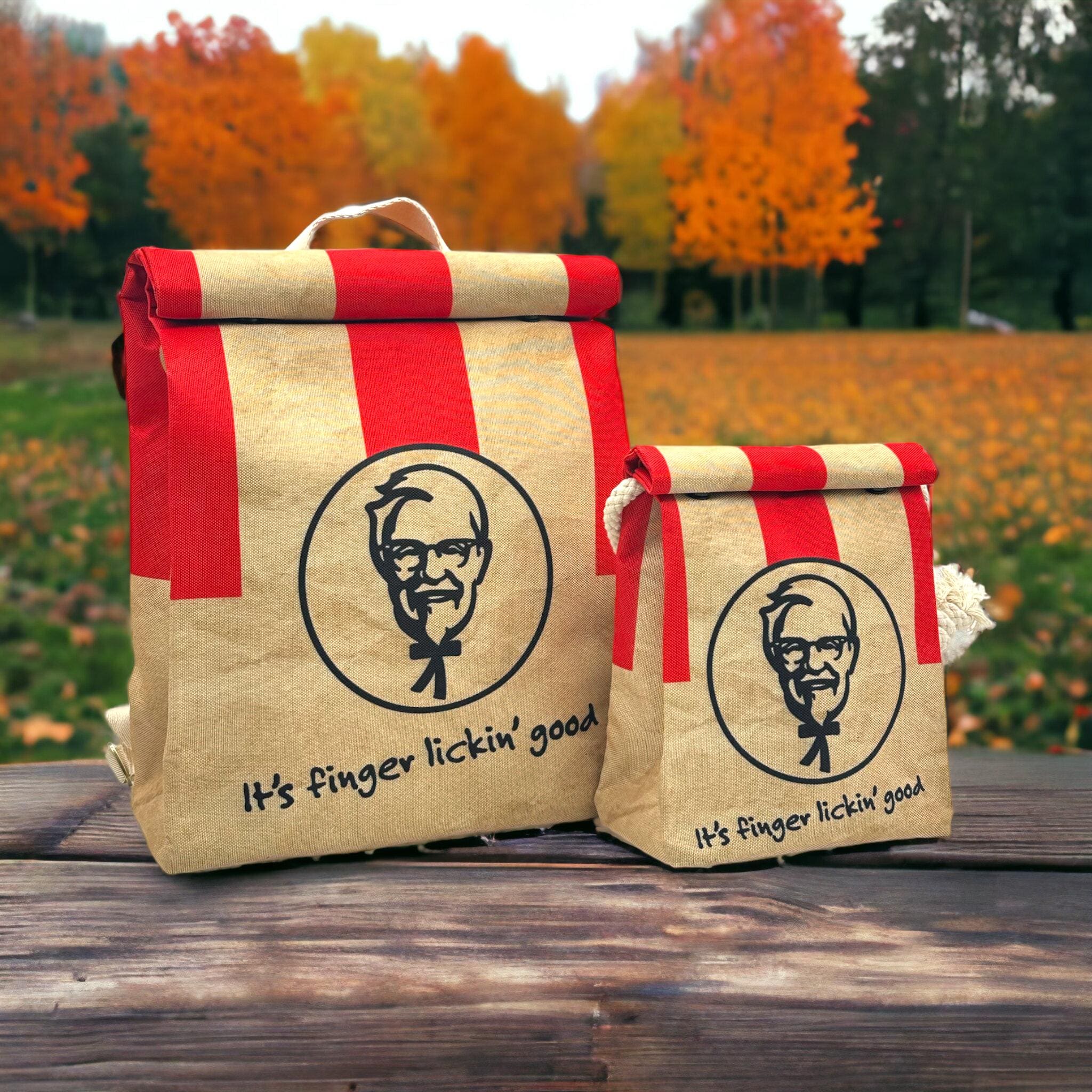 個性的なKFCファストフードチキン柄バックパック＆スリングクロス 