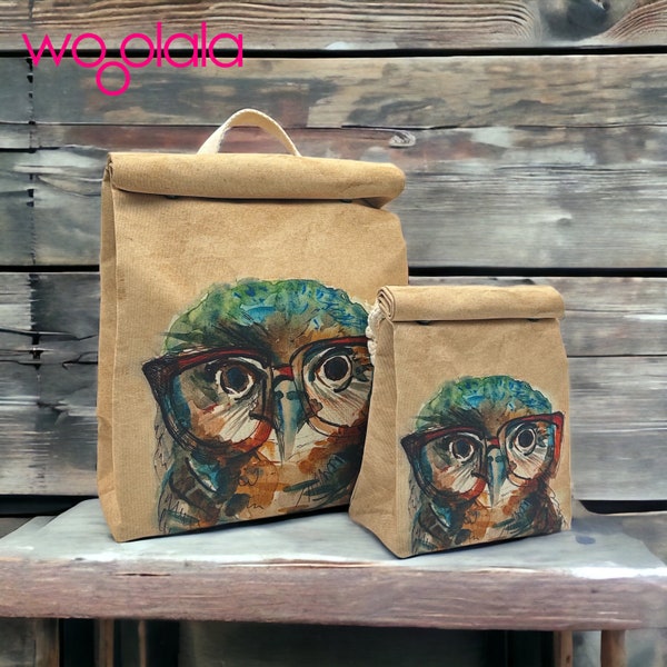 Quirky OWL Backpack and Sling Crossbody Bag for Man , Woman, Kids - Water Resistant 100% Recycled Polyester