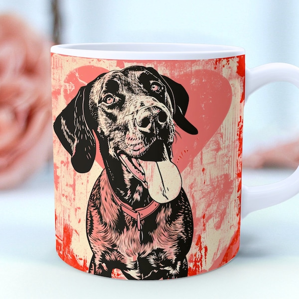 Personalized Retro German Shorthaired Pointer Dog Mom Mug 11oz Sublimation Mug Design, Custom Dog Dad Wrap Template, Instant PNG Download