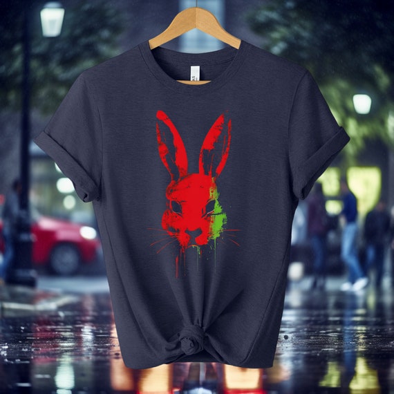 Bad Bunny Horror Inspired Graffiti T-shirt Rabbit Graphic 