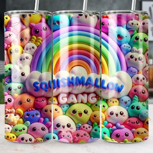 Squishmallow Gang Tumbler Wrap PNG: 20oz Sublimation Design (Digital Download)