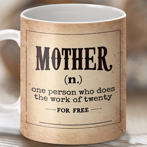Funny Mom Mug Wrap Sublimation Design: Dictionary Definition (PNG Digital Download 11oz Mug)