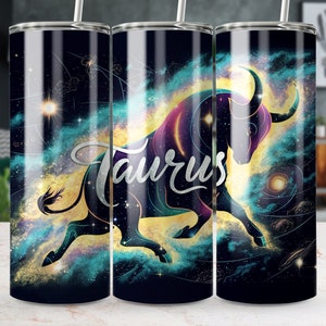 Taurus Zodiac Star Sign 20oz Tumbler Wrap Sublimation Designs, Celestial, Zodiac Sign, Bull, Astrology, Taurus Tumbler, Digital Download