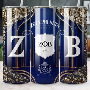 Zeta Phi Beta Tumbler Wrap: Royal Blue Sorority Shield (Digital Download)