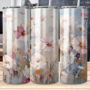 Monet Spring Flowers Tumbler Wrap Sublimation Design (PNG Digital Download