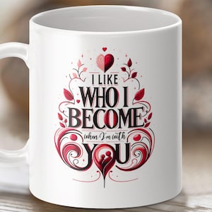 Valentine&#39;s Couples Romantic Mug Wrap, Mug Template, 3D Mug, Sublimation Design, Mug Wrap, Template, PNG, Digital Download, Valentine Mug