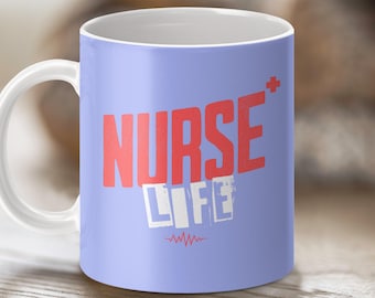 Nurse Life Mug Wrap: 11oz & 15oz RN Gift Sublimation Design (PNG Digital Download)