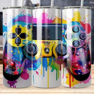 Diseño de grafiti para vaso térmico de 20 oz con mando de videojuegos: Diseños de sublimación para consolas de videojuegos (descarga digital)