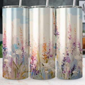 Spring Flowers Tumbler Sublimation Design: Monet Oil Painting (Digital Download)