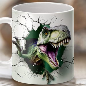 3D T-Rex Mug Wrap Sublimation Design (Digital Download)