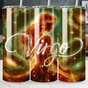 Virgo Zodiac Tumbler Wrap: Celestial Sublimation Design (Digital Download)