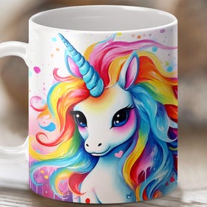 Unicorn Mug Wrap Sublimation Design: 11oz Custom Mug (Digital Download)