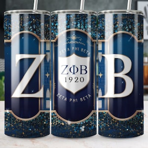Zeta Phi Beta Tumbler Wrap: Sorority Shield Sublimation Design (Digital Download)