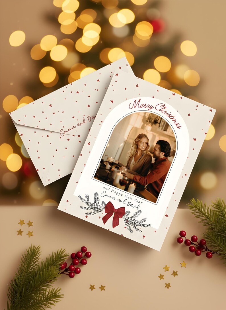Editable Christmas Card Printable Digital Download Watercolor Custom ...