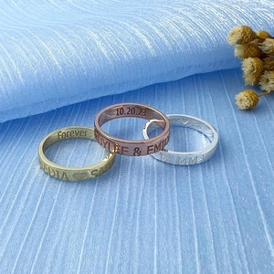 Custom Engraved Ring • Name Ring • Personalized Ring • Stacking Ring  • Couple Ring • Exquisite Ring