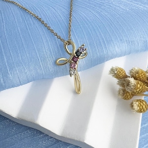 Collier croix personnalisé avec pierre de naissance • Collier avec pierre de naissance • Bijoux chrétiens • Collier familial avec pierre de naissance • Cadeau de Noël