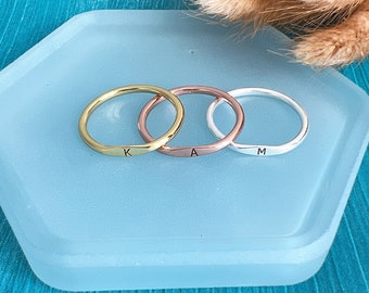 Personalized Name Ring • Dainty Initial Ring • Custom Name Ring • Stacking Ring • Friendship Ring • Bridesmaid Gifts