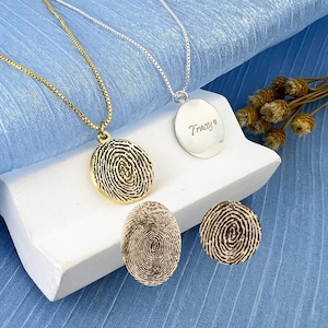 Personalized Fingerprint Necklace • Real Fingerprint Necklace • Memorial Gift • Gift for Mom • Christmas Gift